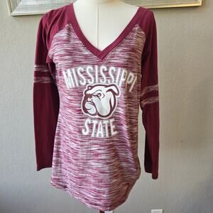 Creative Apparel‎ Women Mississippi State Bulldogs Pullover T-Shirt Size L Multi